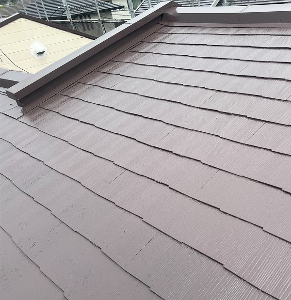 東京都町田市　アパート　屋根塗装・外壁塗装　化粧スレート屋根の塗装 (1)
