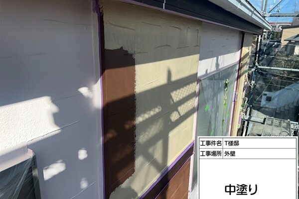 東京都町田市・T様邸③ジョリパット外壁の下塗り～中塗り (3)