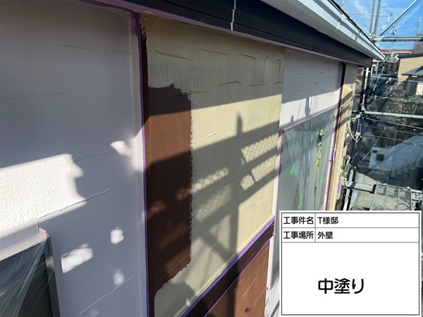 東京都町田市・T様邸③ジョリパット外壁の下塗り～中塗り (3)