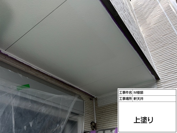 ガルバリウム鋼板での屋根カバー工法、軒天はホワイトで塗装(町田市・M様邸②) (2)